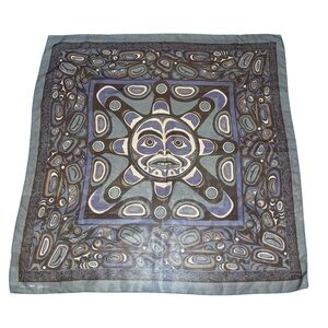 Vintage Jocelyne Mange First Nations Sun Scarf Canadian 1997